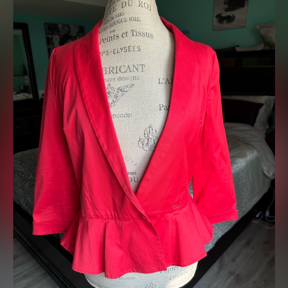 NAF NAF Paris Coral Peplum Blazer Women's Size 38